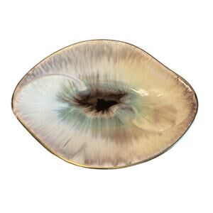 Vintage 1950's Keramik Glazed Pottery Aqua Trinket Candy Dish West Germany 912